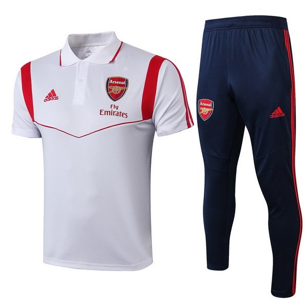 Polo Arsenal Conjunto Completo 2019 2020 Blanco Rojo